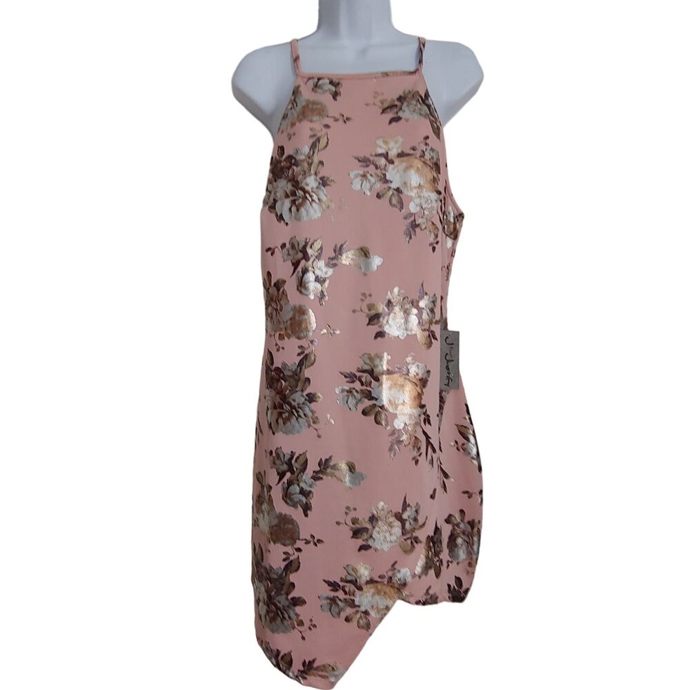 J. For Justify Pink Metallic Floral Sleeveless Summer Dress XL - Picture 1 of 13